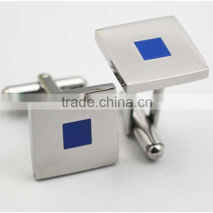 New Design Blue Silver Copper Cufflinks Custom