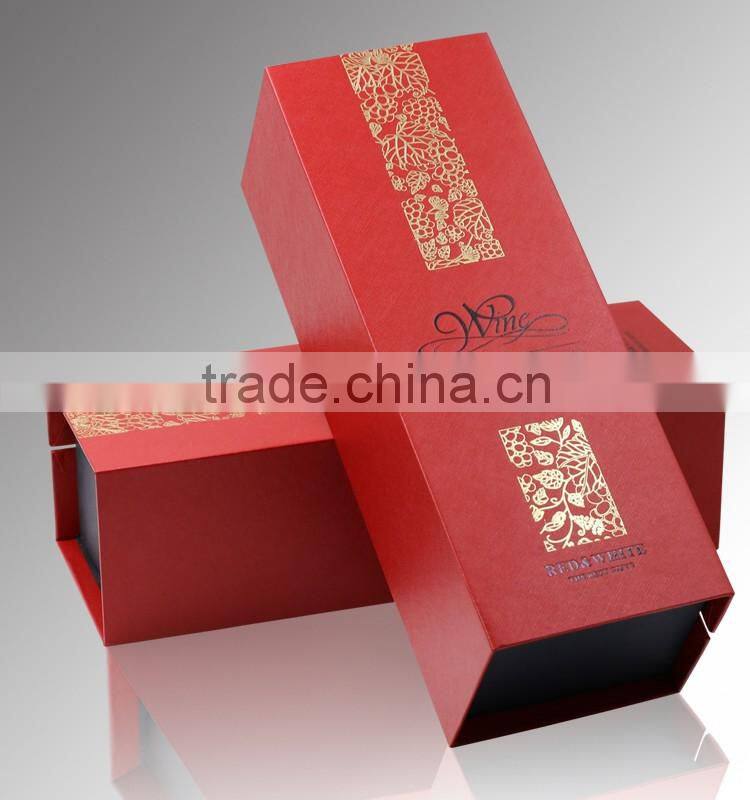 wholesale single wine glass bottle gift box cardboard paper packaging box