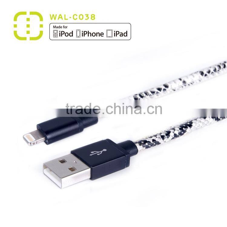 Walnut MFi 8 pin for iphone 5 charging cable