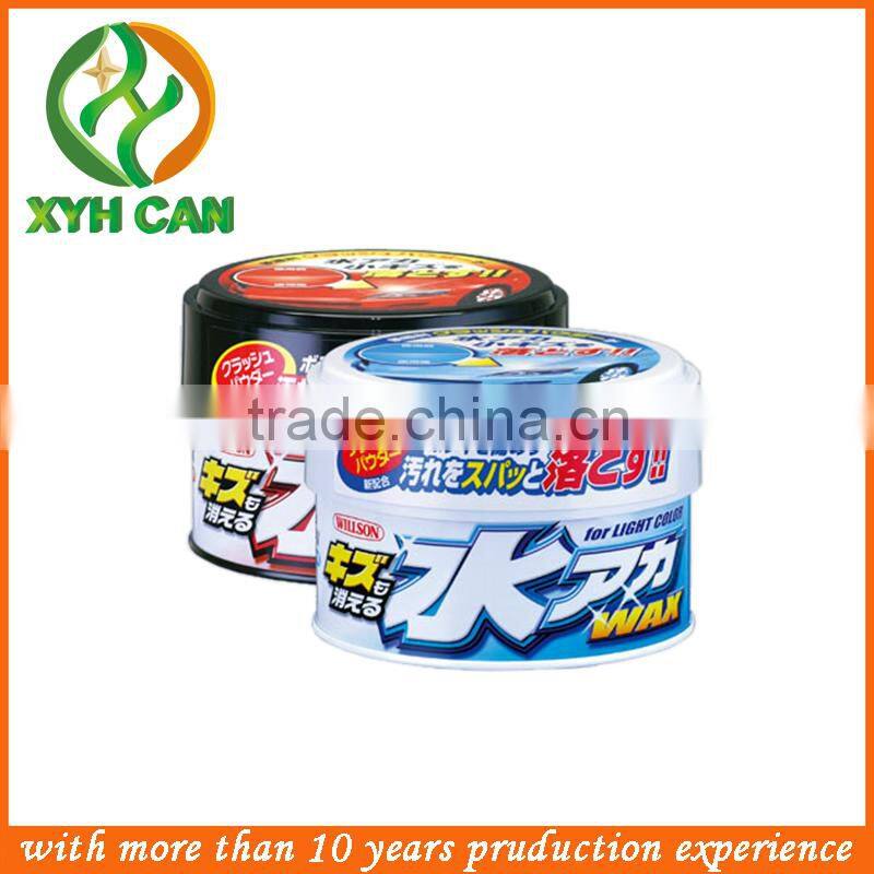 full color printed round car wax tin container,car wax can