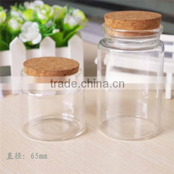 65mm diameter mini glass bottle with cork