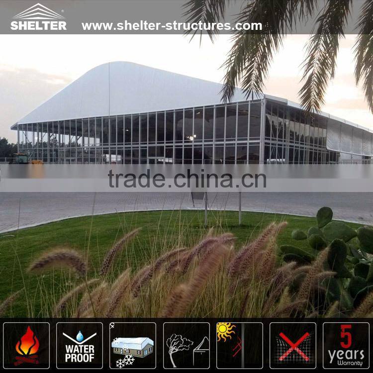 Versatile glass wall arcum roof tent for event