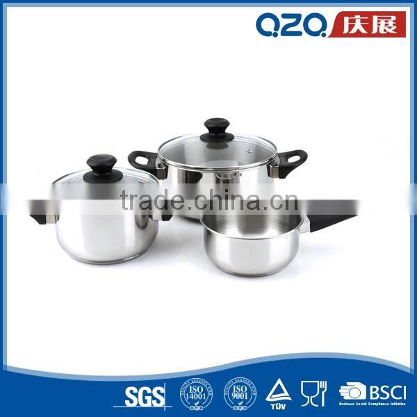 Medium Size Bakelite Handle Stainless Steel Cookware Set
