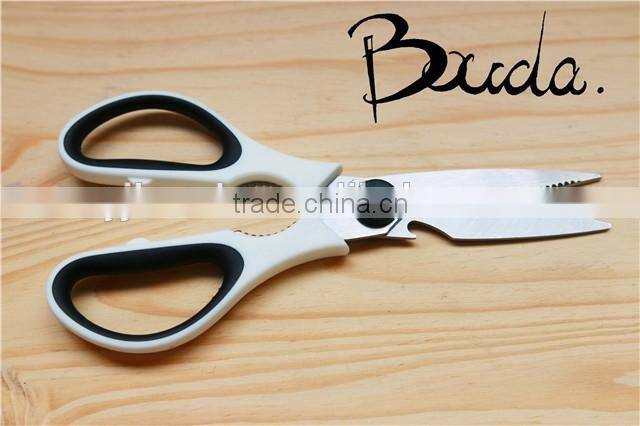 Multifunction stainless steel kitchen scissors with PP handle BD-S1631