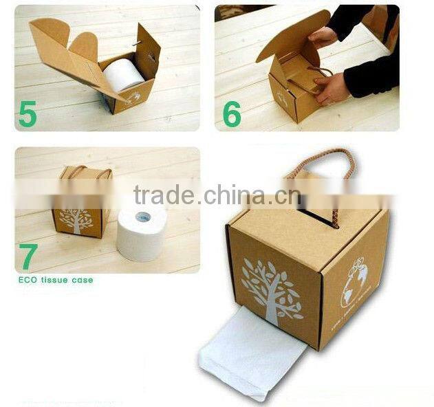 Eco-friendly creative paper hanging square foldable tissue boxes/barrel DIY