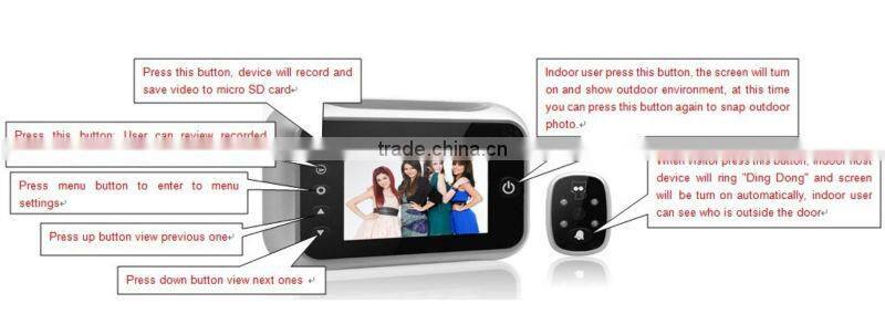 3.5 Inch LCD Video Electronic Doorbell Peephole Viewer security systems