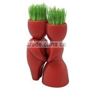Boy Grass Head Ceramic Porcelain Planter ,Grass Head Ceramic Porcelain Planter ,Grass Head Ceramic Porcelain Planter