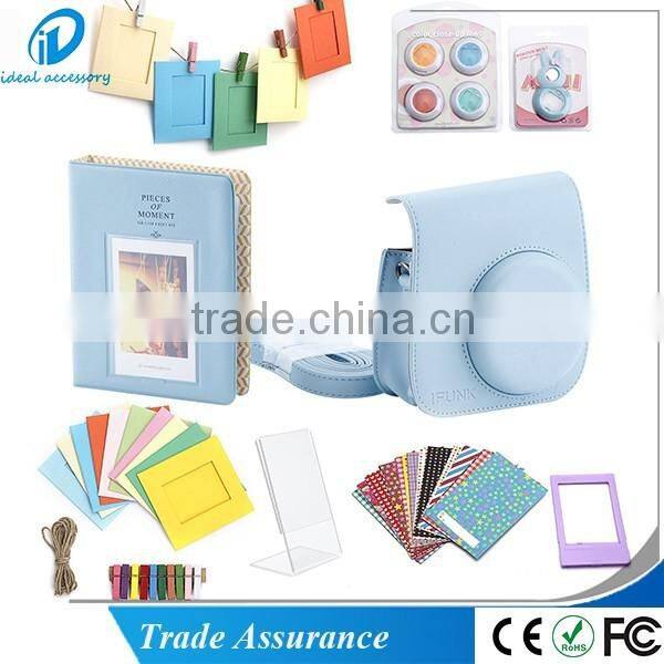 11 in 1 Fujifilm Instax Mini 8 Camera Accessories Bundles Set -Camera Case/ Album/ Selfie Lens/ Close-Up Lens/ Frame