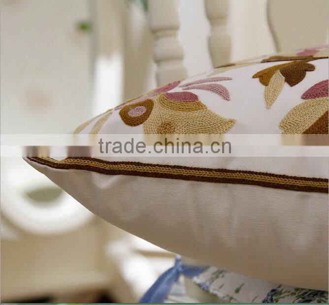 wholesale towel embroidered 100%cotton canvas cushion covers,handmade covers, ready for sell