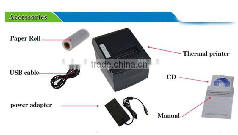 80mm Pos thermal receipt printer with auto-cutter/Serial+USB+Ethernet port