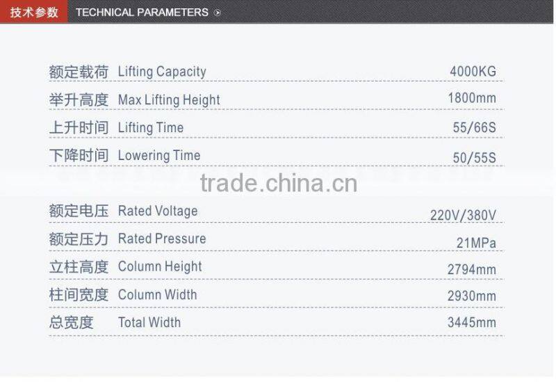 Two post car lift hot sale