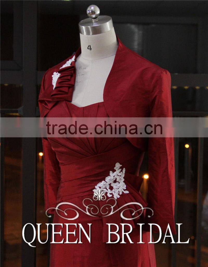Real Works Wine Red Evening Dresses China with Detachable Cape 2015