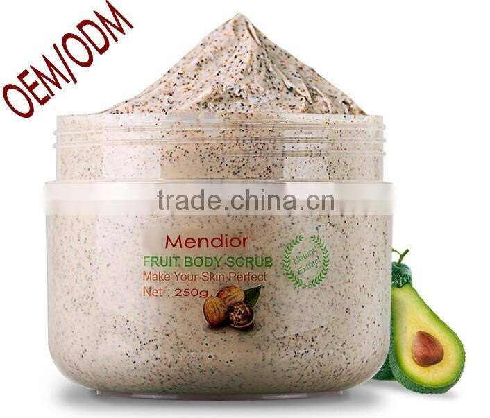 Mendior private label100% natural organic body scrub Walnut shea butter Exfoliating OEM custom brand