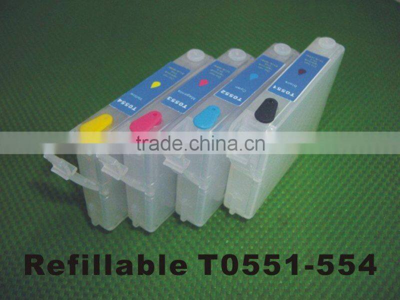 (RCE551-554) refillable refill ink cartridge for Epson T0551/T0552/T0553/T0554 BK/C/M/Y (with ARC chip)