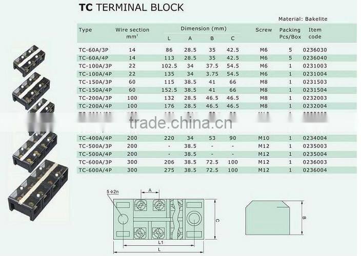 stationary big electric current terminal block connector XTB7-2505
