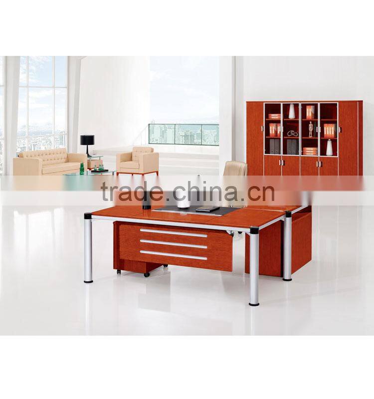 L Shape MDF Venner Durable Office Table Office Desk