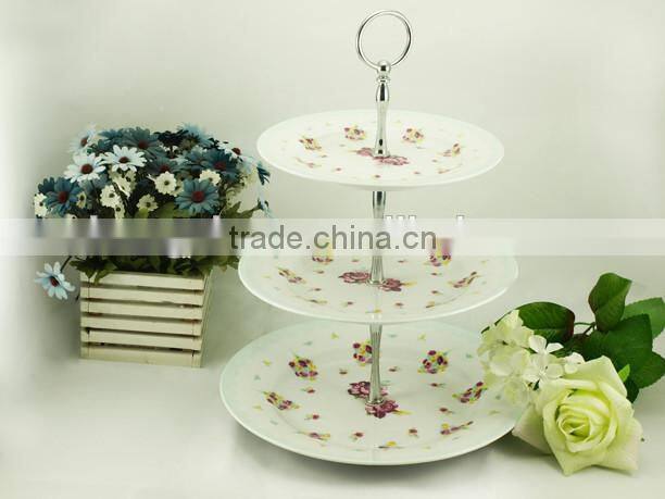 Porcelain home cake stand,China pocerlain dinner plate,cholocalate cake plate