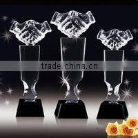New delivery china Hot sales hand shaped crystal trophy,crystal handicrafts for business gift