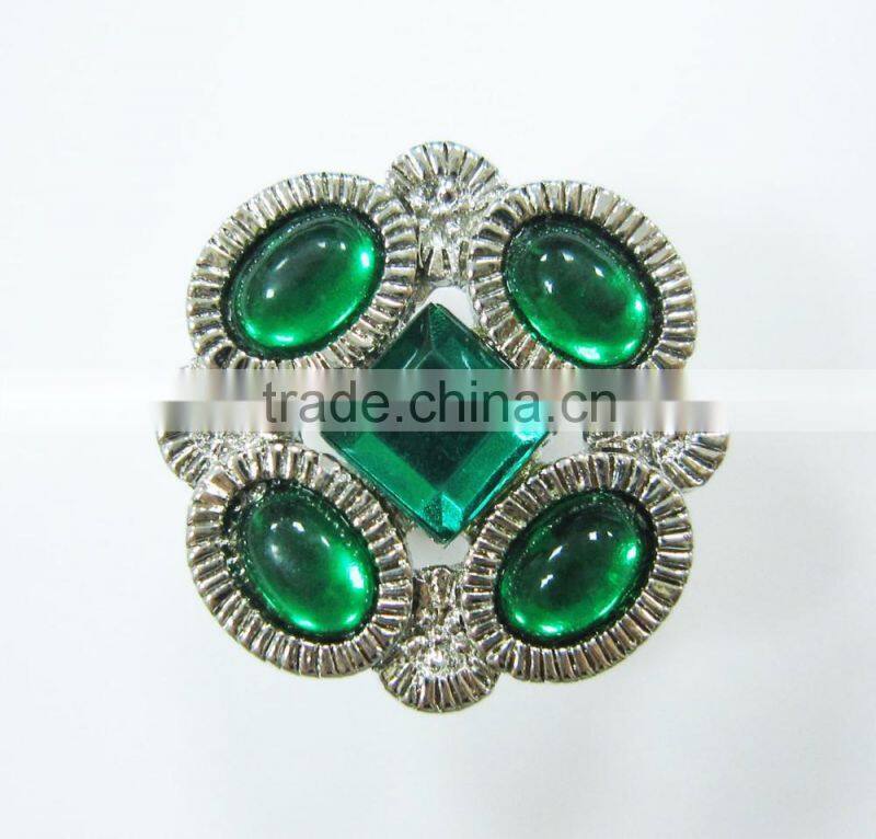 6X6MM Royal Green Acrylic Stone 6X4MMOval Green Shank Rhinestone Button