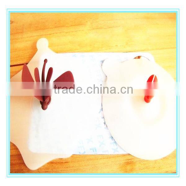 cute animal shape round heat resistant silicone lid