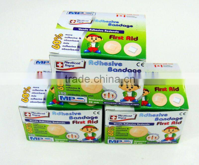 MH02-4 Round Disposable Adhesive Bandage PVC Waterproof First Aid Medical Wound Adhesive Plasters