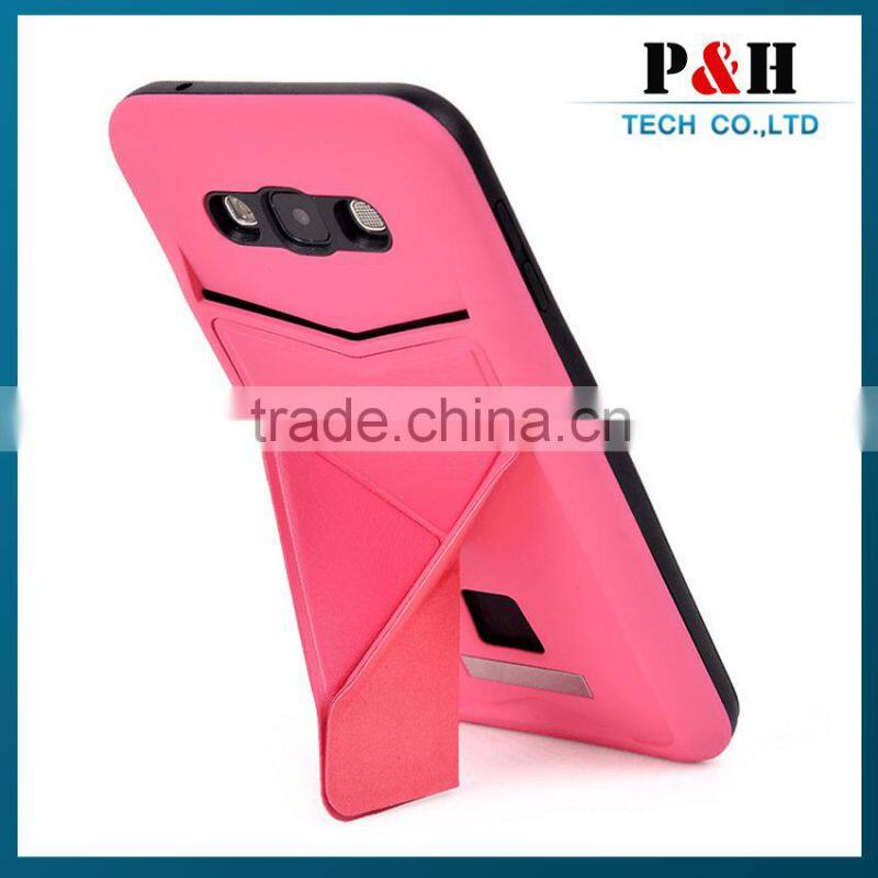 Luxury PU Leather Card Stand Case For Samsung Galaxy E7