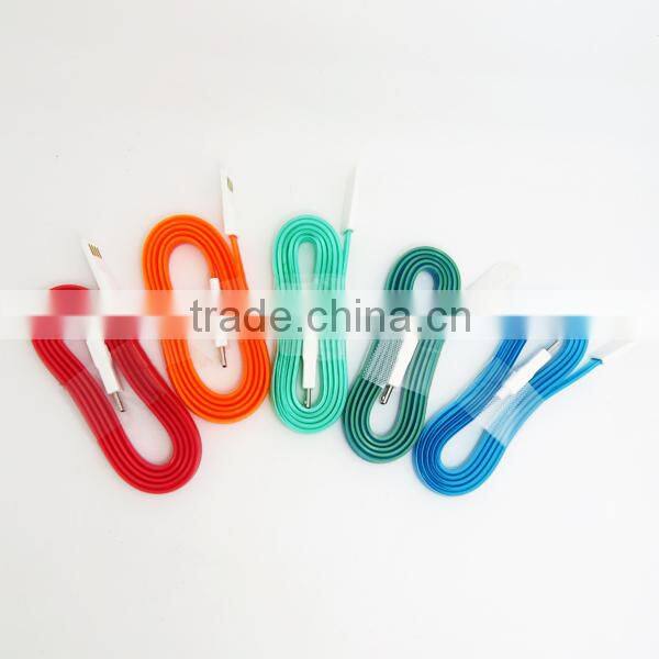 Top quality material TPE charging and syne data a flat micro usb cable
