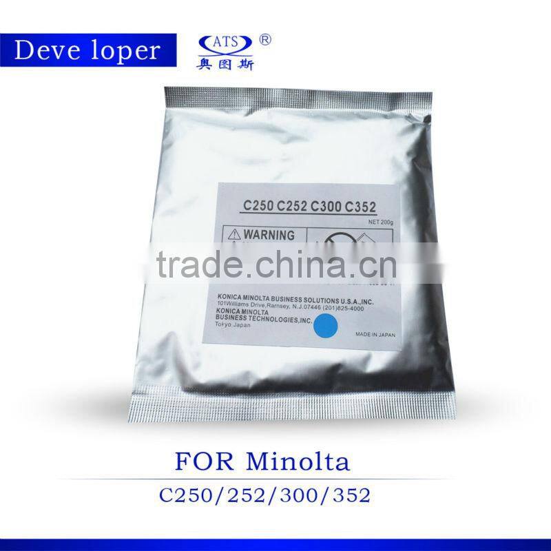 200g developer compatible for Minolta c250/ 252/ 300/ 352 color copier spare part, 4 pcs/ lot for CKMY
