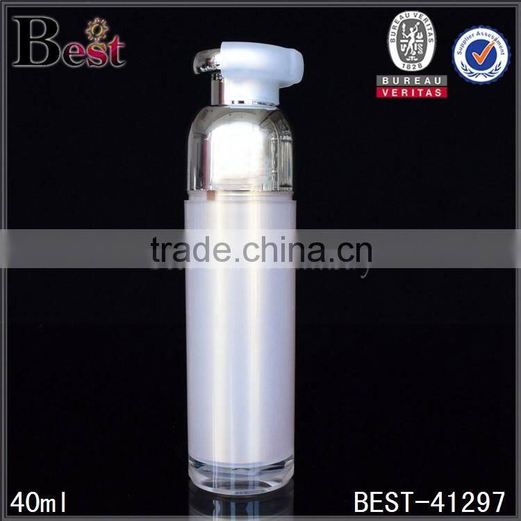 40ml luxury white colored packaging cosmetic bottle