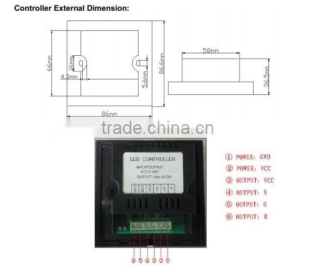 Touch Panel Multi-function LED Controller, RGB Control Function, color temperature adjustable function, Dimming Function