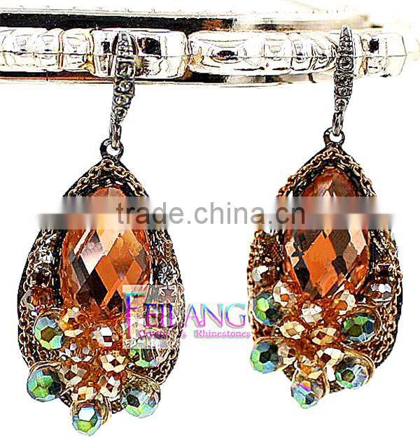Alloy Earrings Set In Hyacinth Jewelry Crystal Drop Earrings