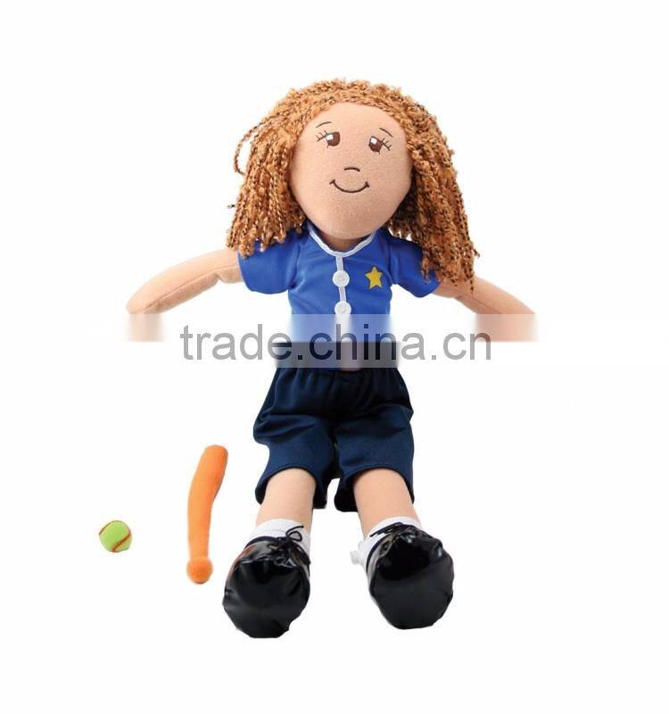 St knit hair with plush type girl doll popalur school toys safely not wool toys