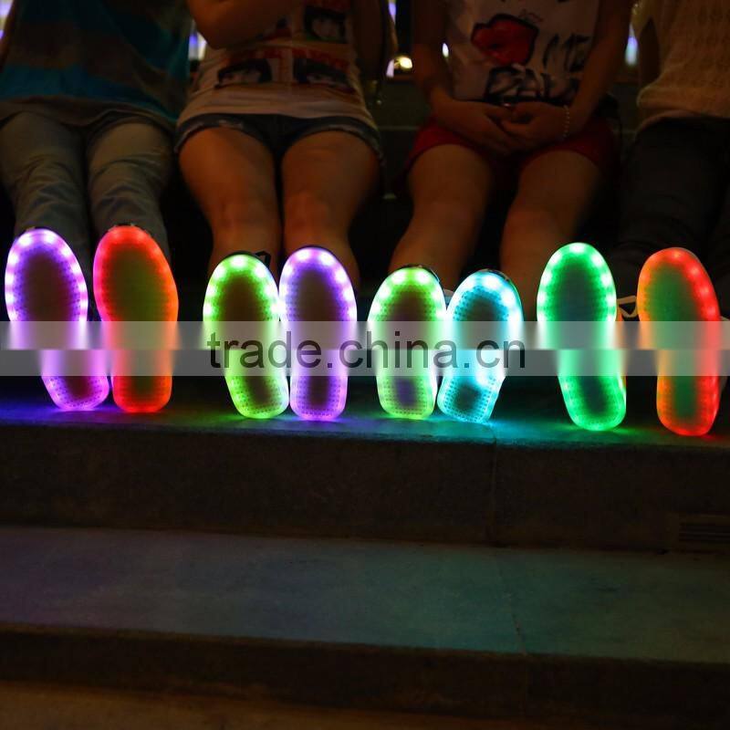 Wholesale USB charger changeable colors light up running sports casual shoes for adults JK-012