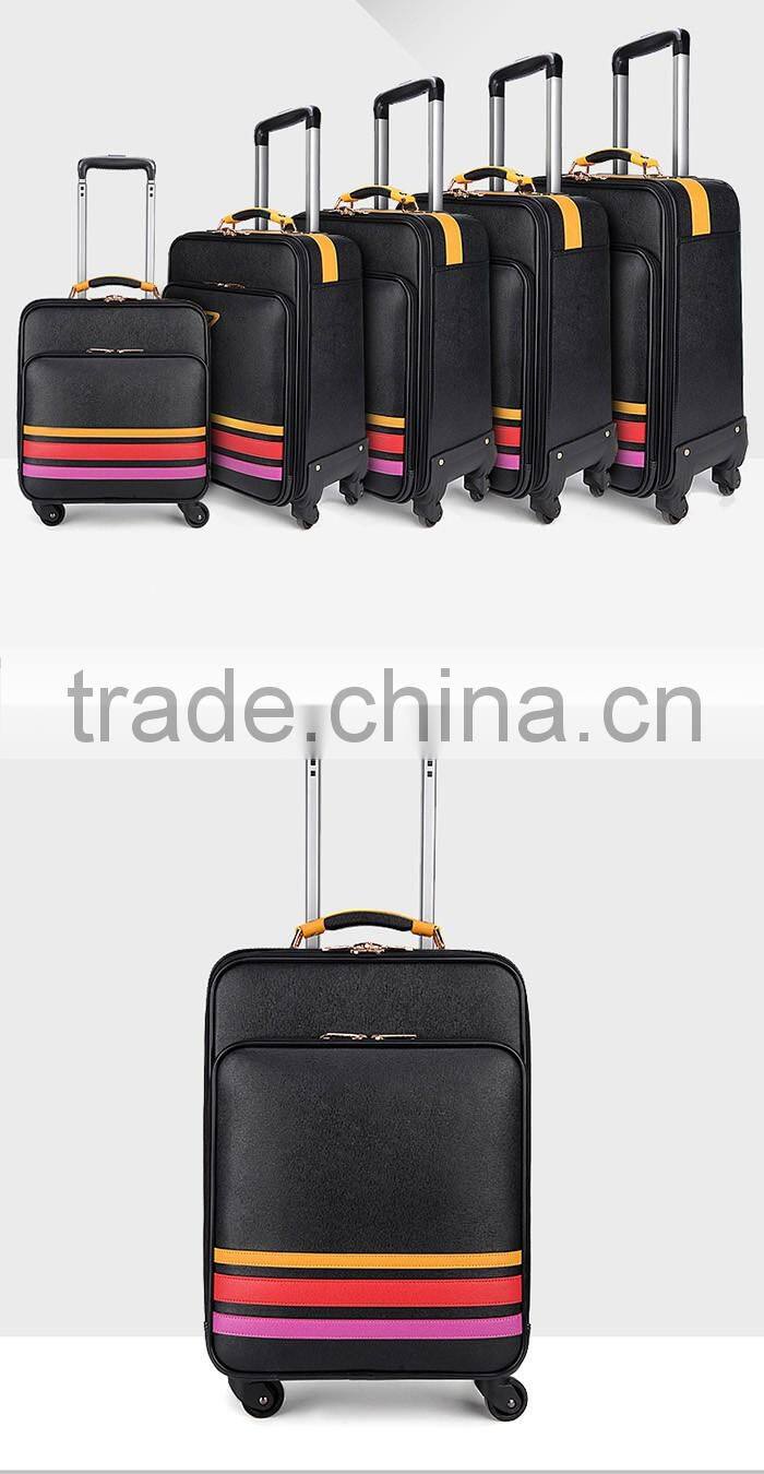 Hot red color popular PU travel luggage bag