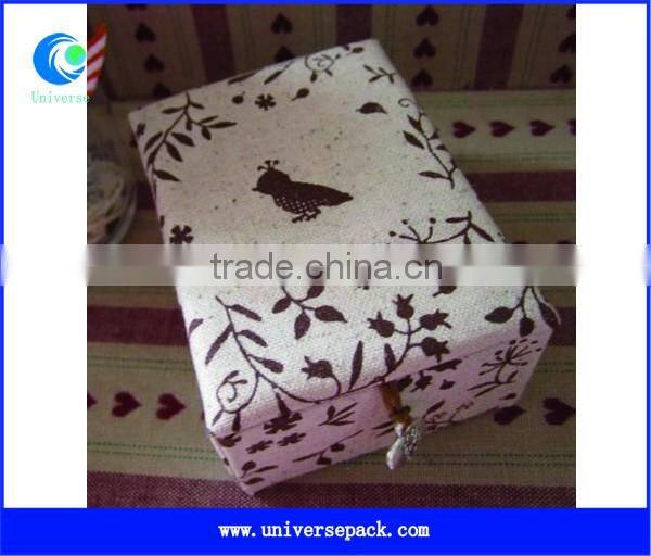Blue Calico Fabric Boxes Cotton Cloth Box High Quality Products