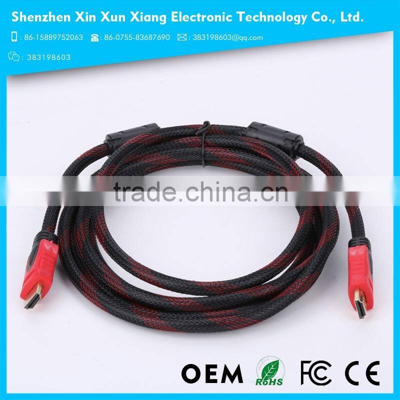 HD to HD cable with magnetic rings braid hd cable 1.4V wholesale 44ft