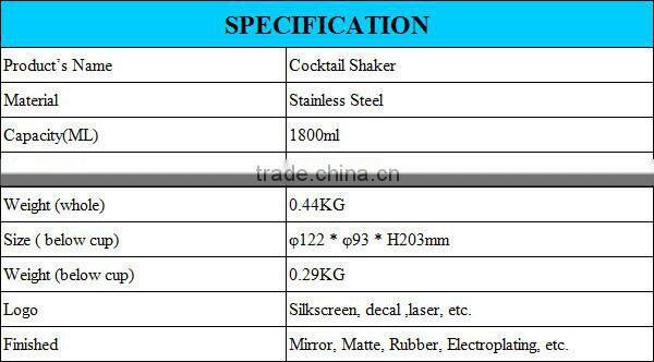Jumbo Party 1.8L Stainless Steel Cocktail Shaker