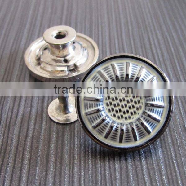 plated white grave jeans buttons and rivets