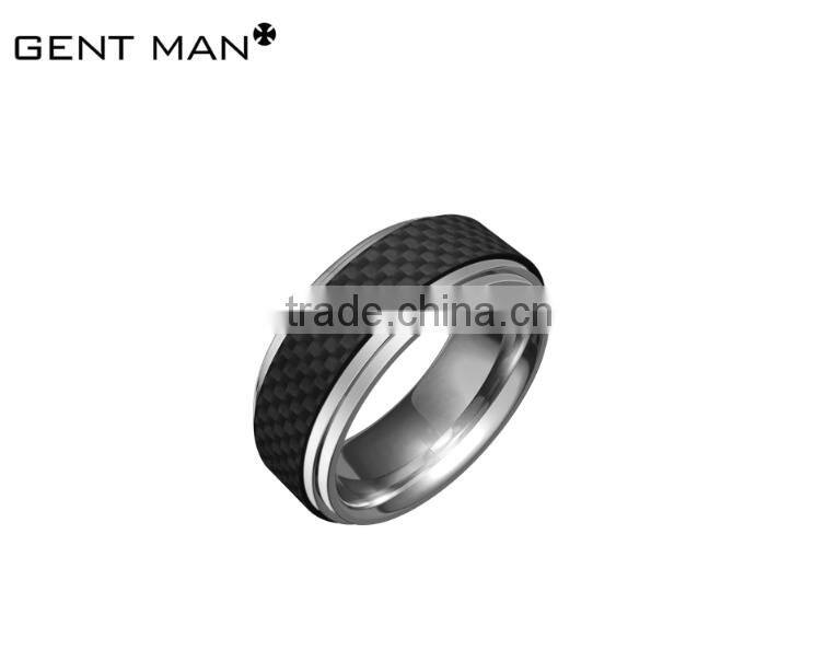 2016 Hot selling 8mm rings wedding rings band fashion high polish carbon fiber titanium band