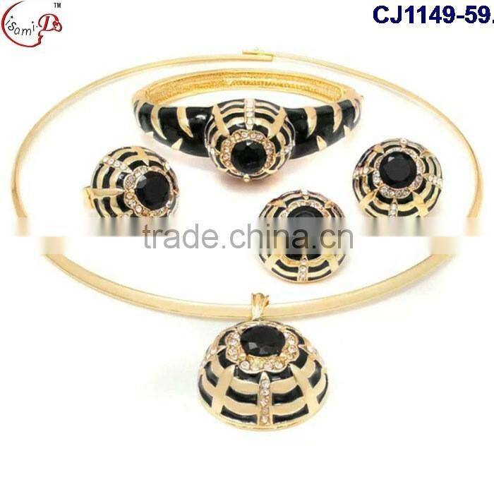 CJ1149-(53-57) 2016 fashion jewelry gold plating with rhinestone jewelry crystal fashion jewelry set