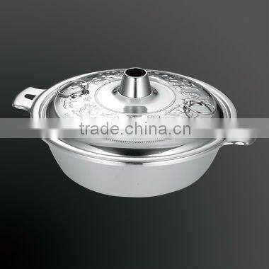 Japanese Traditional 18-8 Stainles Steel Shabu Shabu Boiling Pot