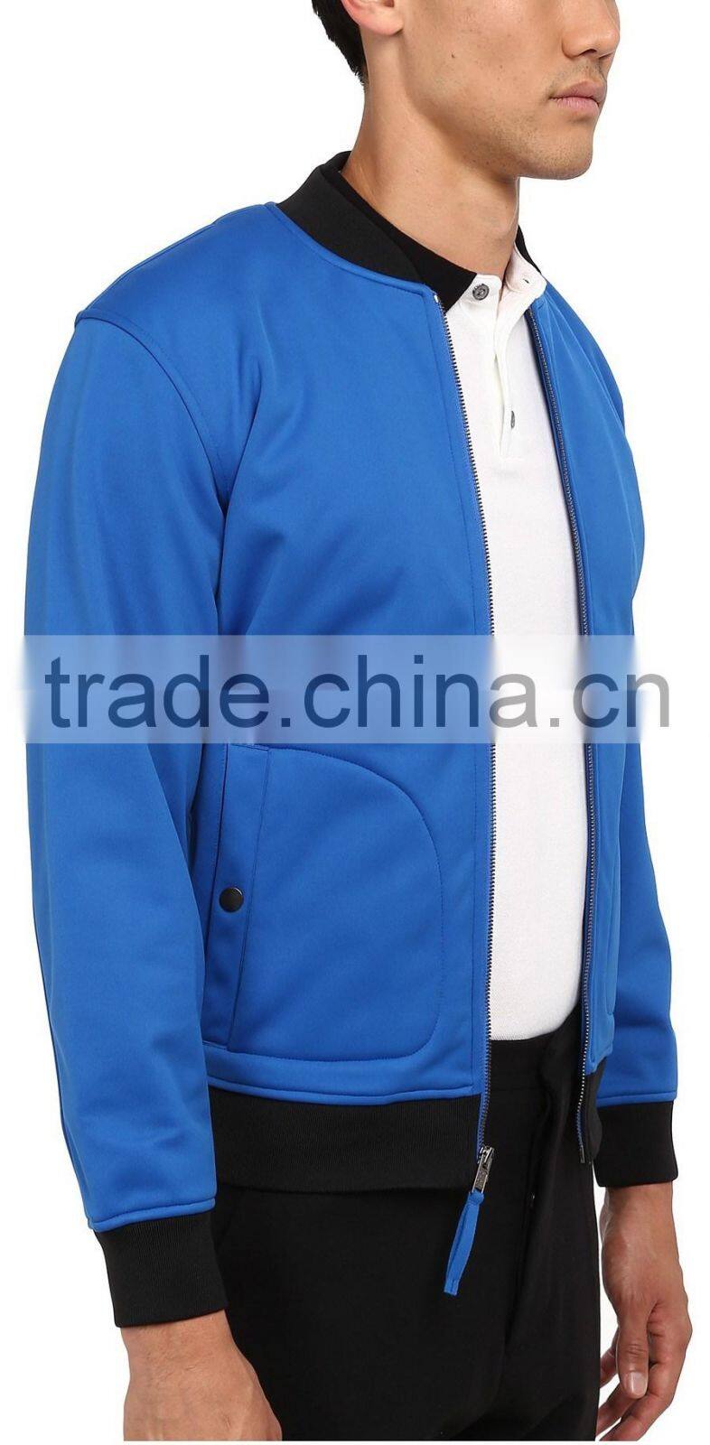 Ramax Custom Men Classic Front Zip Bomber Neoprene Jacket