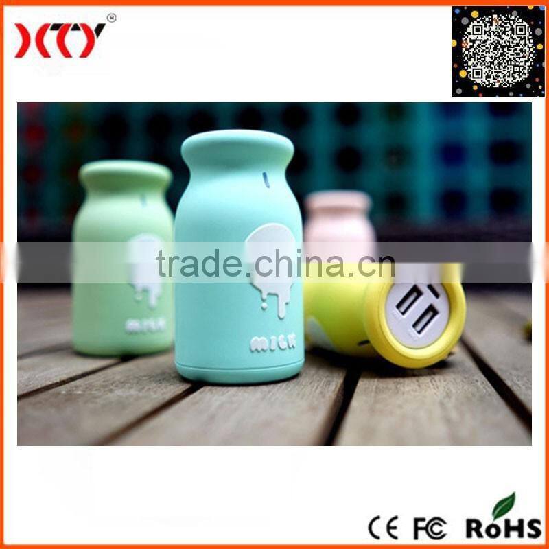 Milk Bottle Shaped Universal 5200mAh Backup External Battery USB Power Bank Charger