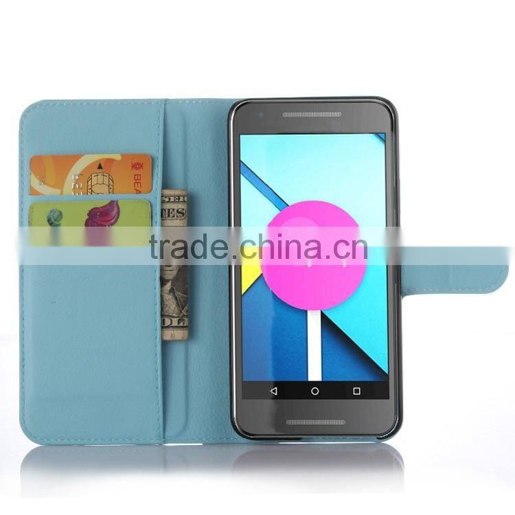 Wholesale PU leather flip wallet case for lg angler