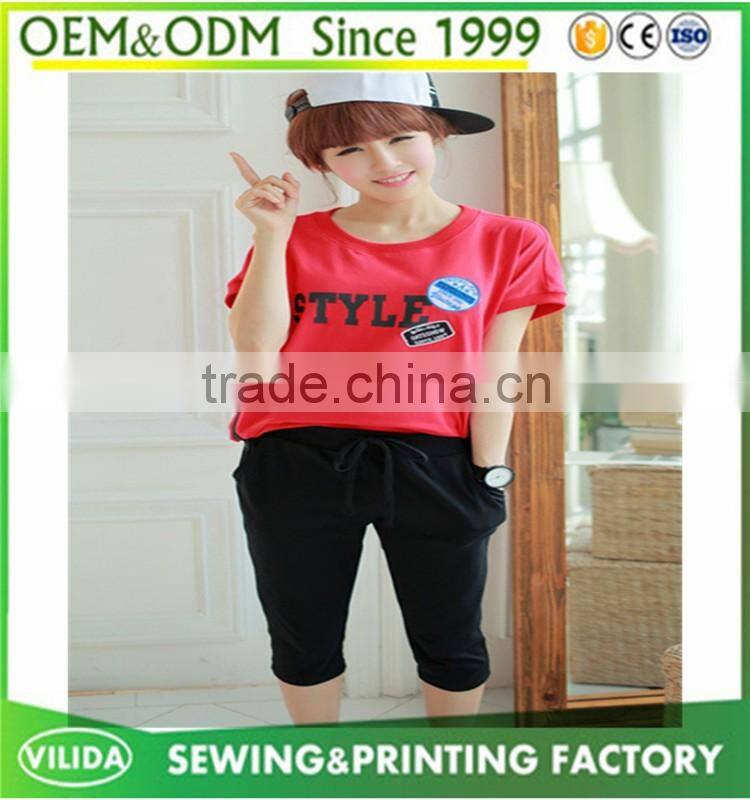 wholesale women pullover tracksuit two piece t shirt and pants suits