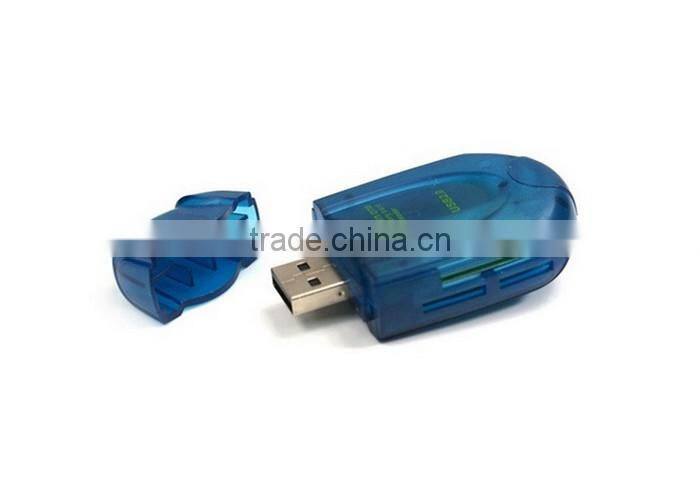 High Speed Transparent car shape card reader support tf sd memory card
