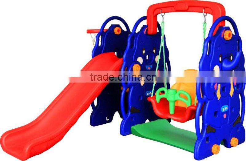 Modern design bear shape colorful plastic durable outdoor slide for children