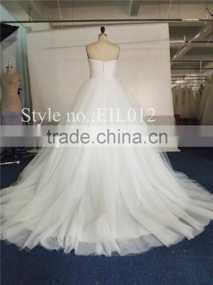 satin bodice tullebig skirt wth free handmade flower japanese bridal wedding dress
