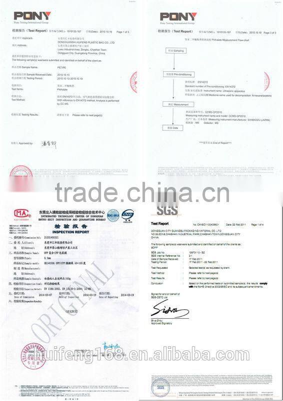 Laminated plastic bags