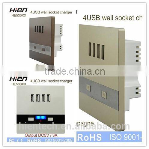 Best selling usb socket wall switches and sockets with 4 usb port
